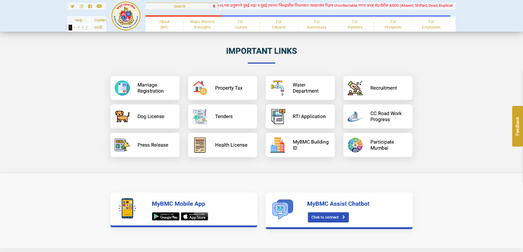 Integrated Citizen Services & MyBMC Assist Chatbot — BMC Mumbai
