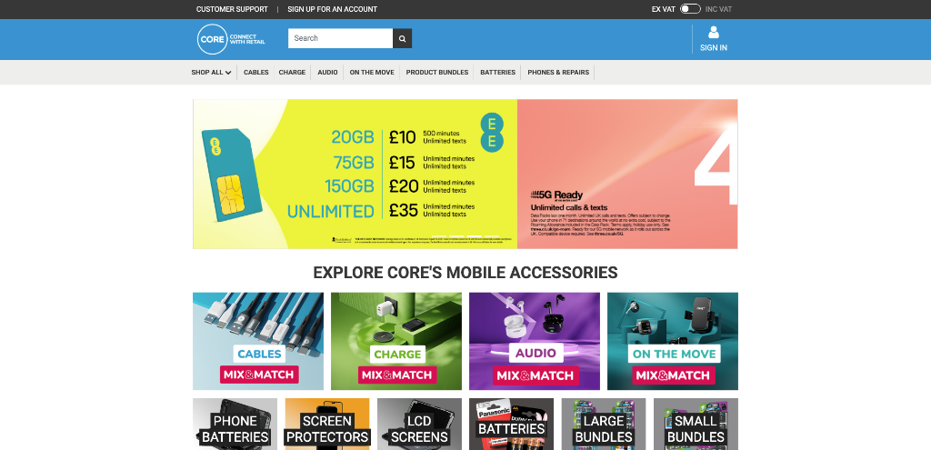 B2B Telecom Retail & Accessories Marketplace — Core Communications Limited, UK