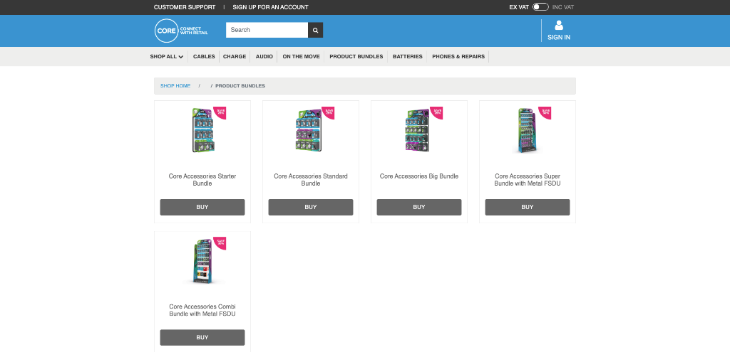 Merchandising Bundles & Floor Stand Displays (FSDU) — Core Communications Limited, UK