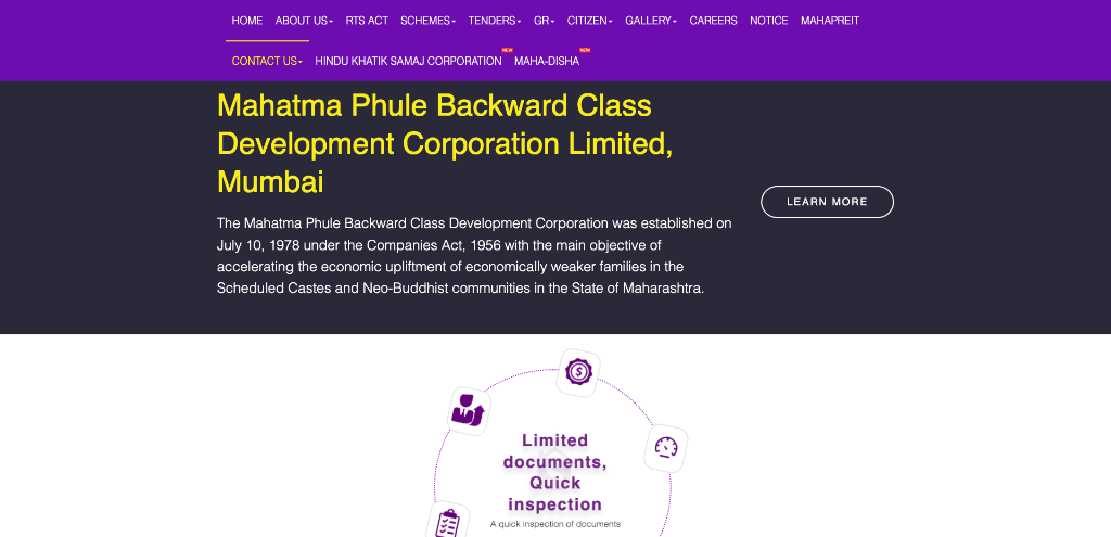 MPBCDC Scheme Overview & Fast Inspection Framework — Mahatma Phule Backward Class Development Corporation