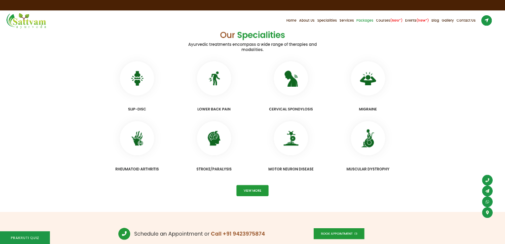 Clinical Specialities & Disease Directory — BMD Counseling & Sattvam Ayurveda