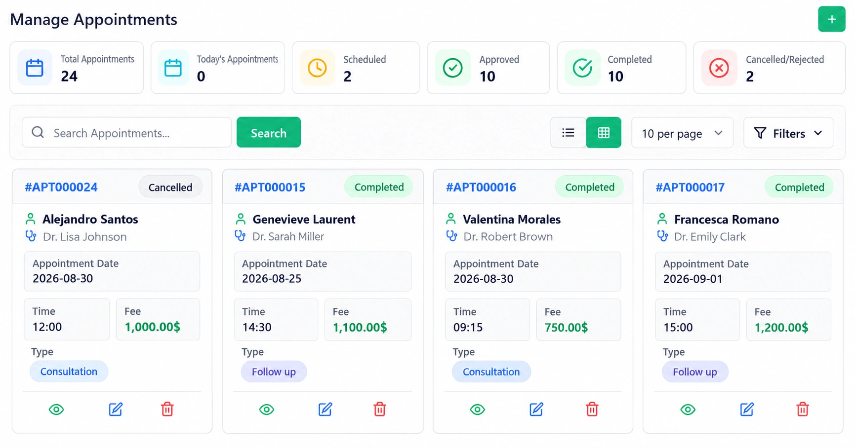Appointment Scheduling and Queue Management Interface